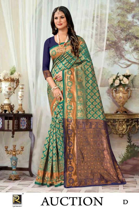 Ronisha Auction Banarasi Silk Saree Wholesale catalog