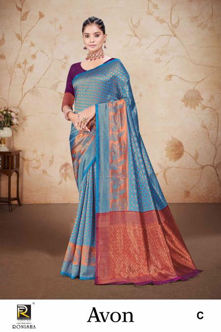 Ronisha Avon Banarasi Silk Designer Saree Wholesale catalog