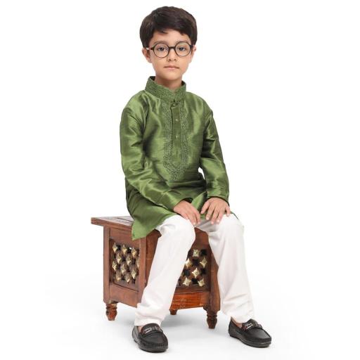 sabella dhupen silk Embroidery work kids kurta wholesale catalog