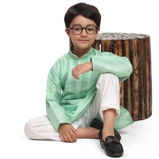 sabella dhupen silk Embroidery work kids kurta wholesale catalog