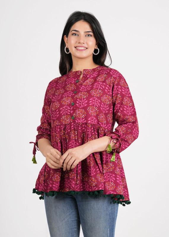 Sabella Ladies Rayon printed tops wholesale catalog