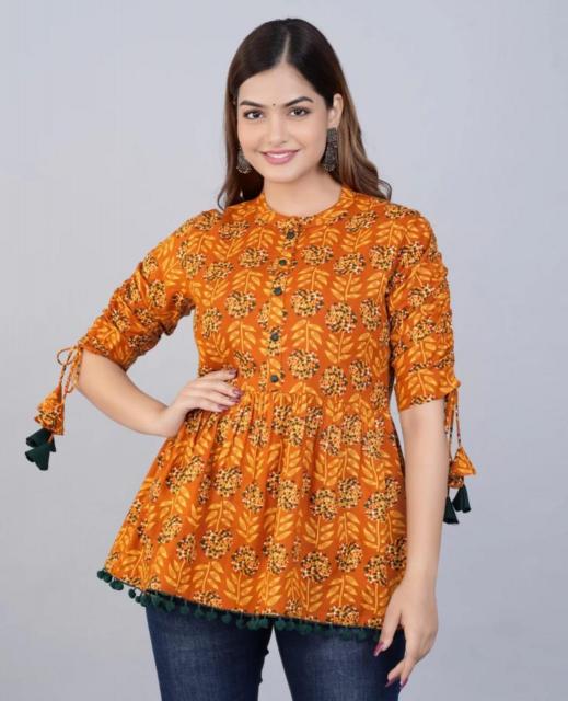 Sabella Ladies Rayon printed tops wholesale catalog