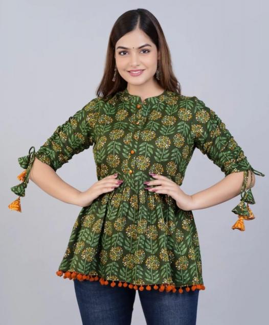 Sabella Ladies Rayon printed tops wholesale catalog