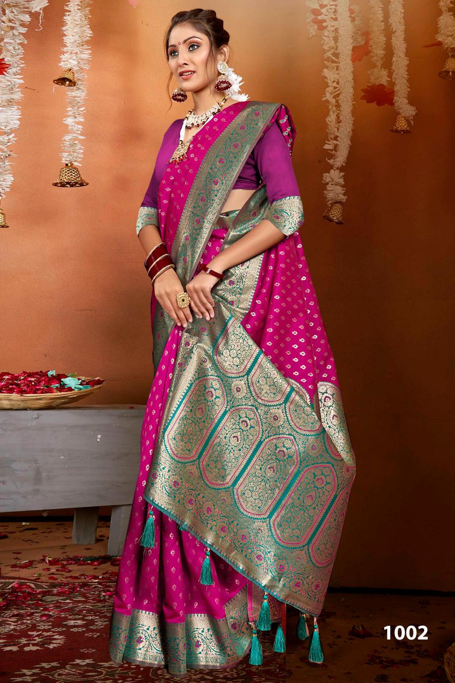 Saroj  Madhulekha silk Vol - 4 50*600 Silk Contrast Rich Pallu Saree Wholesale catalog    