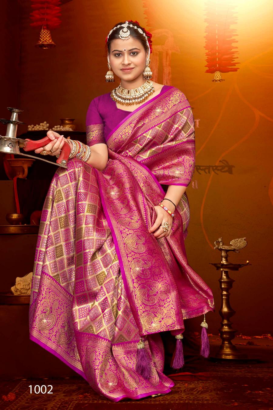 Saroj Rajgharana Vol - 1 Jari jacquard saree collection