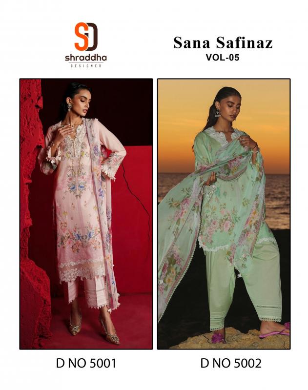 Shraddha Sana Safinaz 5 Lawn Chiffon Dupatta Pakistani Salwar Kameez wholesale catalog