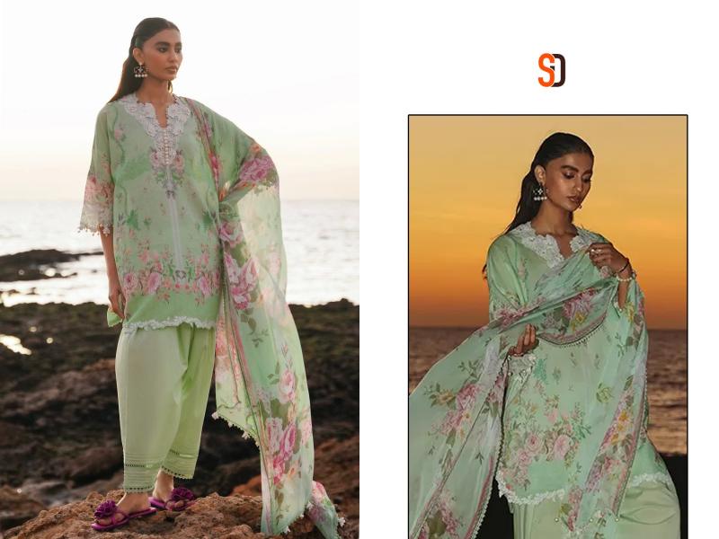 Shraddha Sana Safinaz 5 Lawn Cotton Dupatta Pakistani Salwar Kameez wholesale catalog