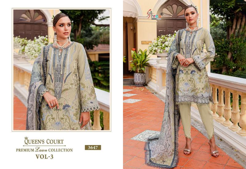 Shree Queens Court Premium Vol 3 Chiffon Dupatta Pakistani Suits 