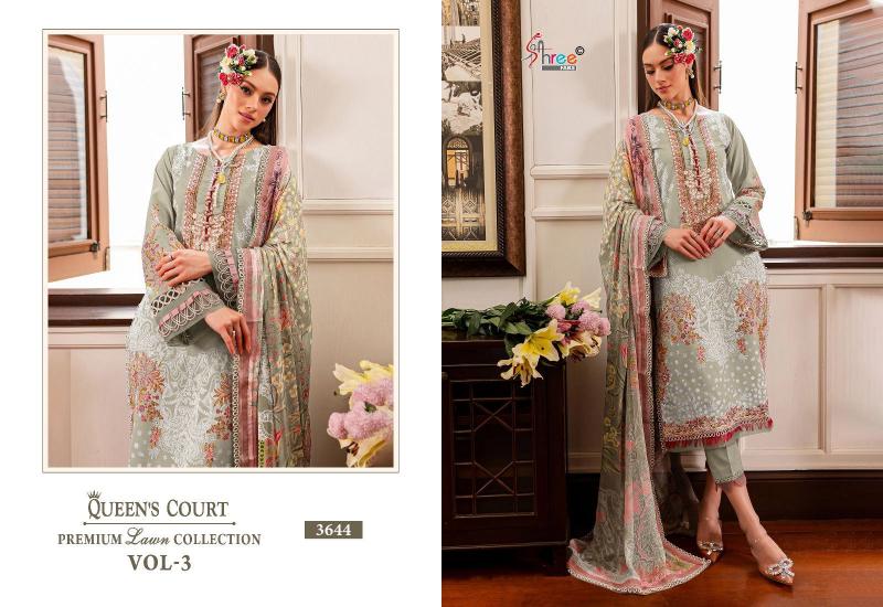 Shree Queens Court Premium Vol 3 Chiffon Dupatta Pakistani Suits 