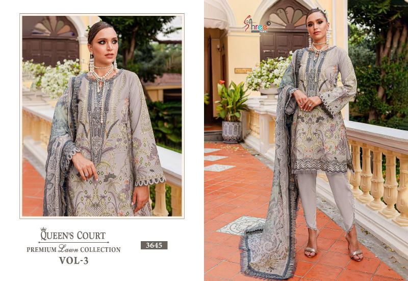 Shree Queens Court Premium Vol 3 Cotton Dupatta Pakistani suits wholesale catalog