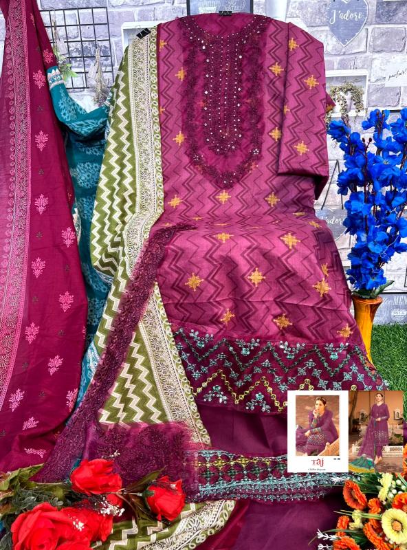 Taj 500 Cotton Dupatta Salwar Suits Wholesale catalog