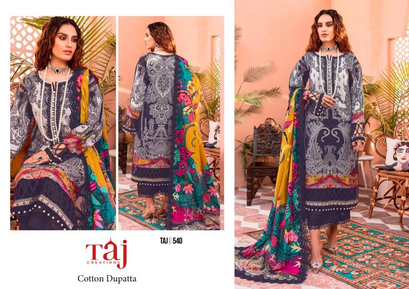 Taj 539 And 540 Chiffon Dupatta Salwar Suits wholesale catalog