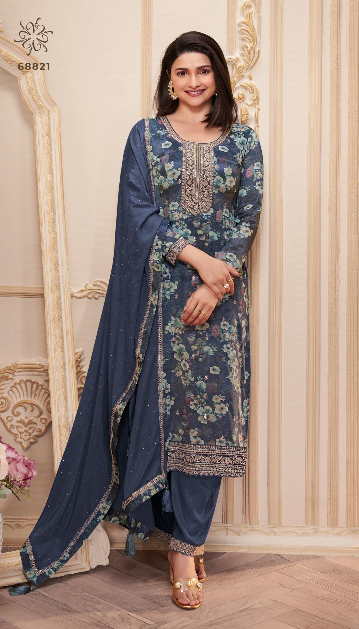 Vinay Kuleesh Pahal Chinon Digital Printed Salwar Kameez Wholesale catalog