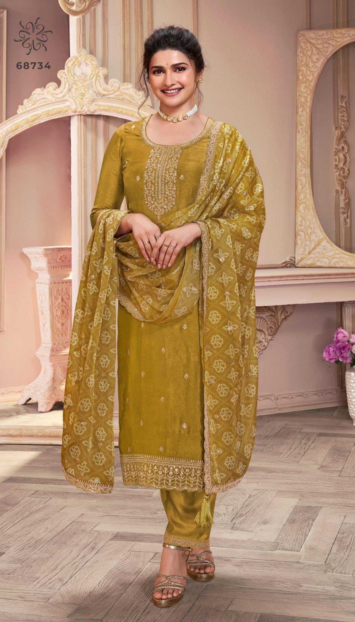 Vinay Kuleesh Saanjh Embroidered Silk Salwar Kameez wholesale catalog