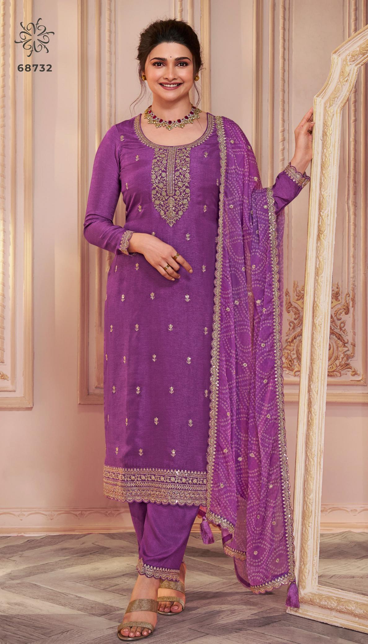 Vinay Kuleesh Saanjh Embroidered Silk Salwar Kameez wholesale catalog