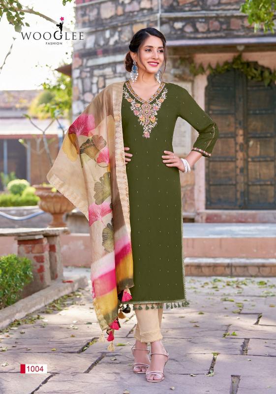 Wooglee Lamha Rayon Weaving Kurti wholesale catalog