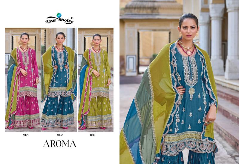 Your Choice Aroma Designer Chinon Salwar Suits wholesale catalog