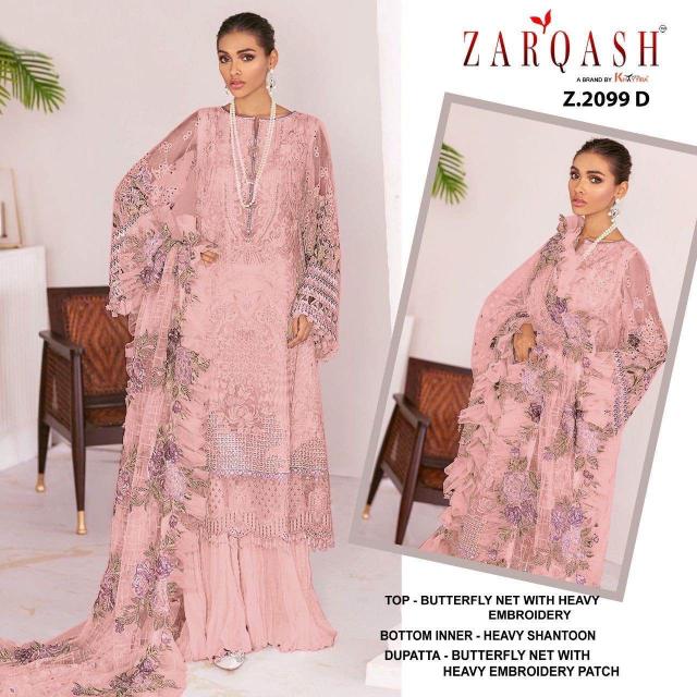 Zarqash Z 2099 A To D Pakistani Salwar Suits wholesale catalog