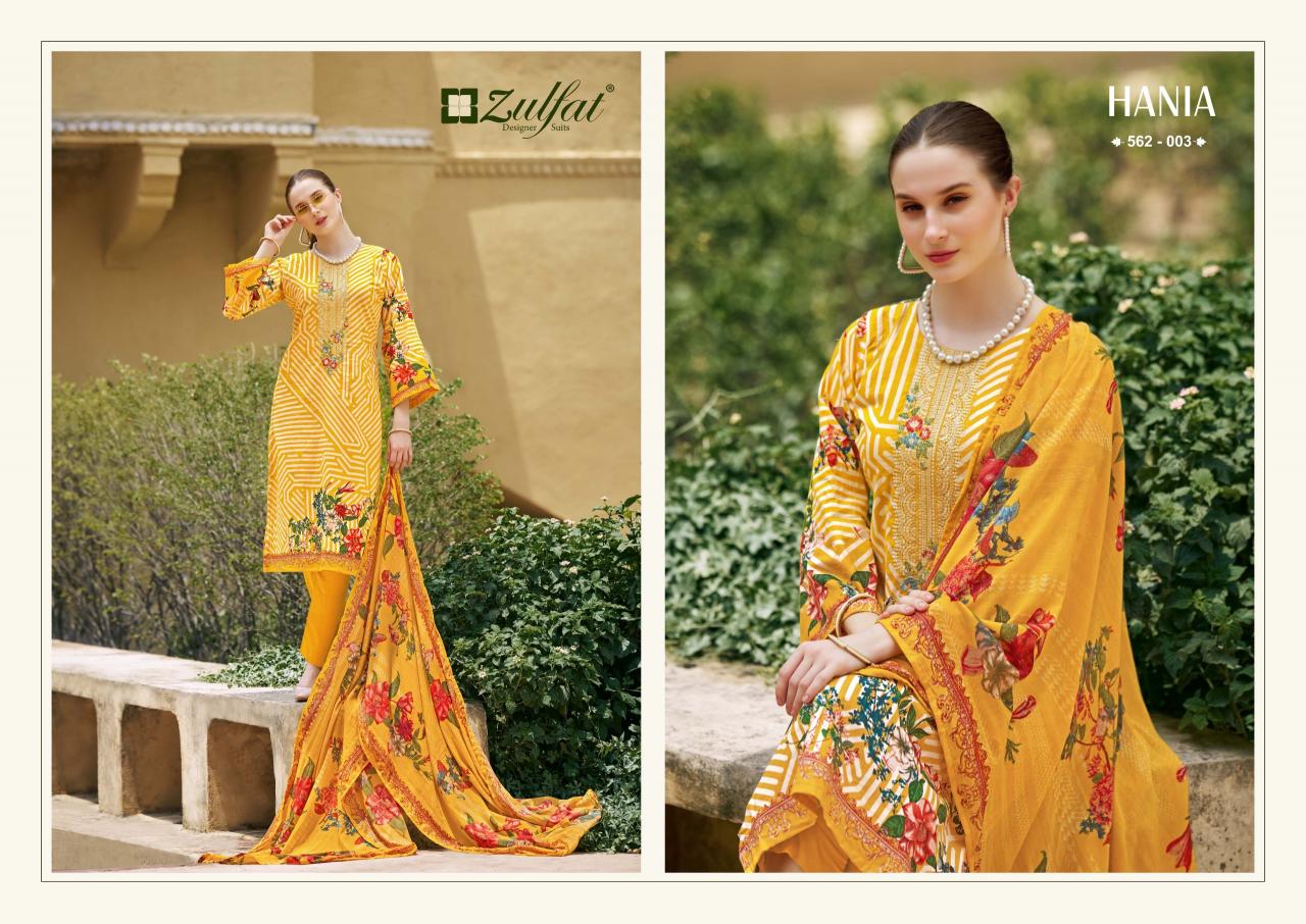 Zulfat Hania Cotton Printed Designer Dress Material Wholesale catalog