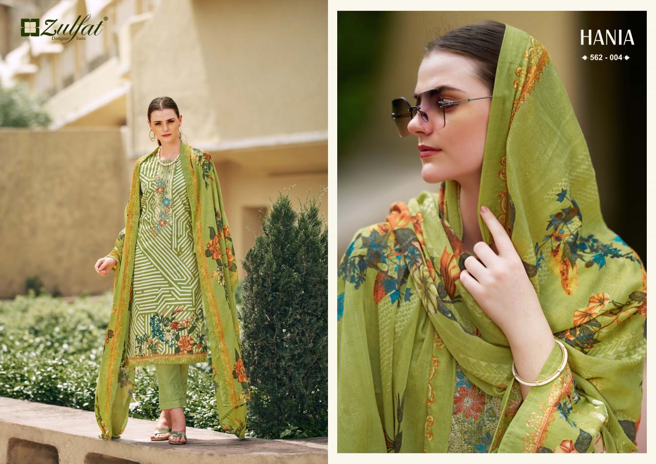 Zulfat Hania Cotton Printed Designer Dress Material Wholesale catalog