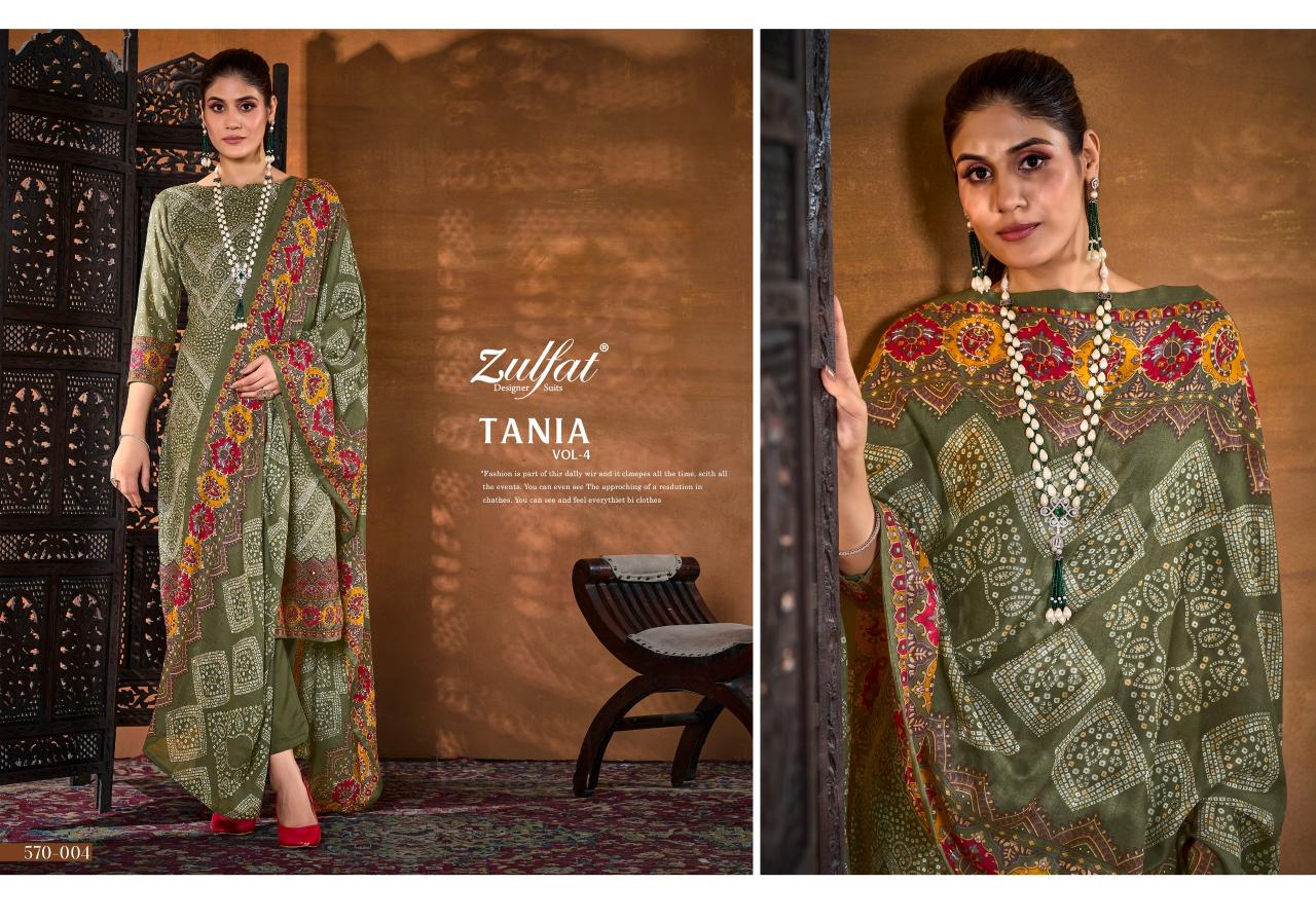 Zulfat Tania Vol 4 Cotton Printed dress materials wholesale