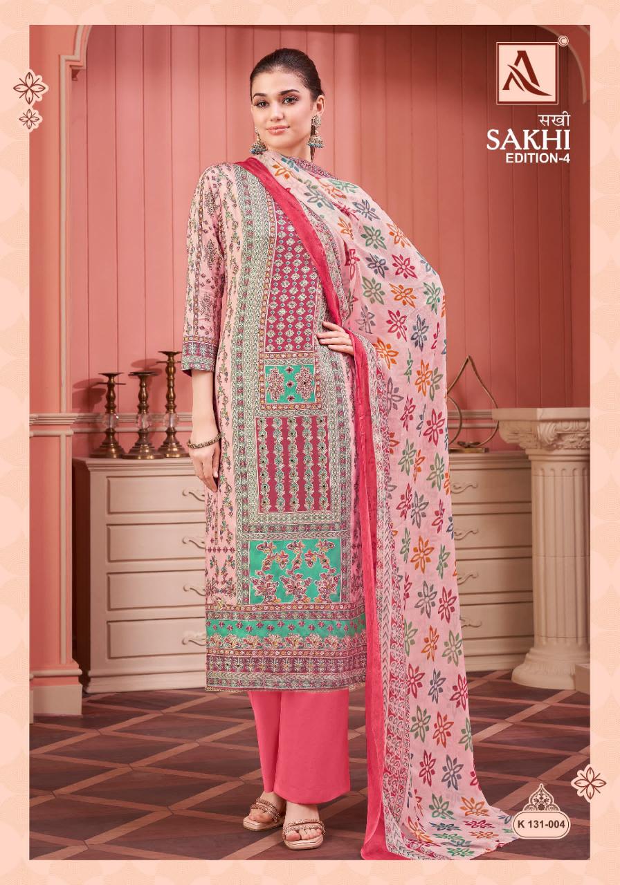 Alok Sakhi Vol 4 Designer Dress Material Wholesale Catalog