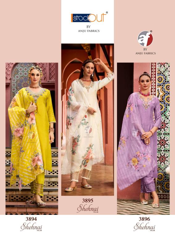 anju fabrics shehnai vol 8 Kurti Wholesale Catalog