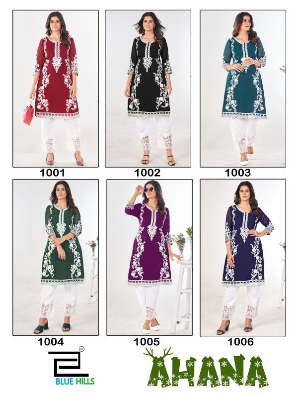 Blue Hills Ahana Georgette Kurti Wholesale catalog