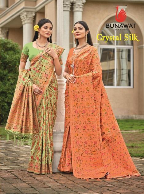 BUNAWAT Crystal SIlk Sarees Wholesale catalog