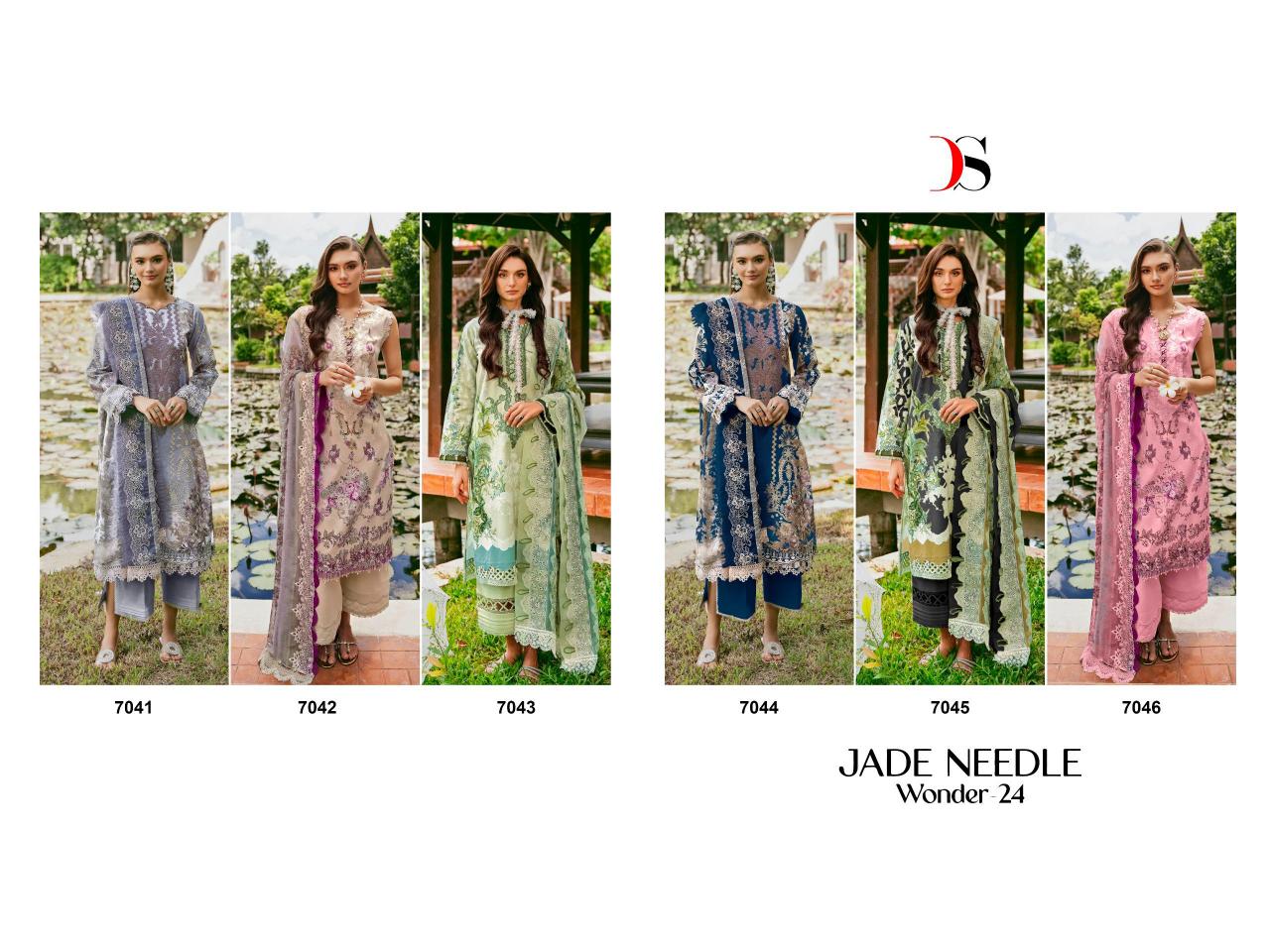 Deepsy jade Needle Wonder 24 Chiffon Dupatta Pakistani Suit Wholesale catalog