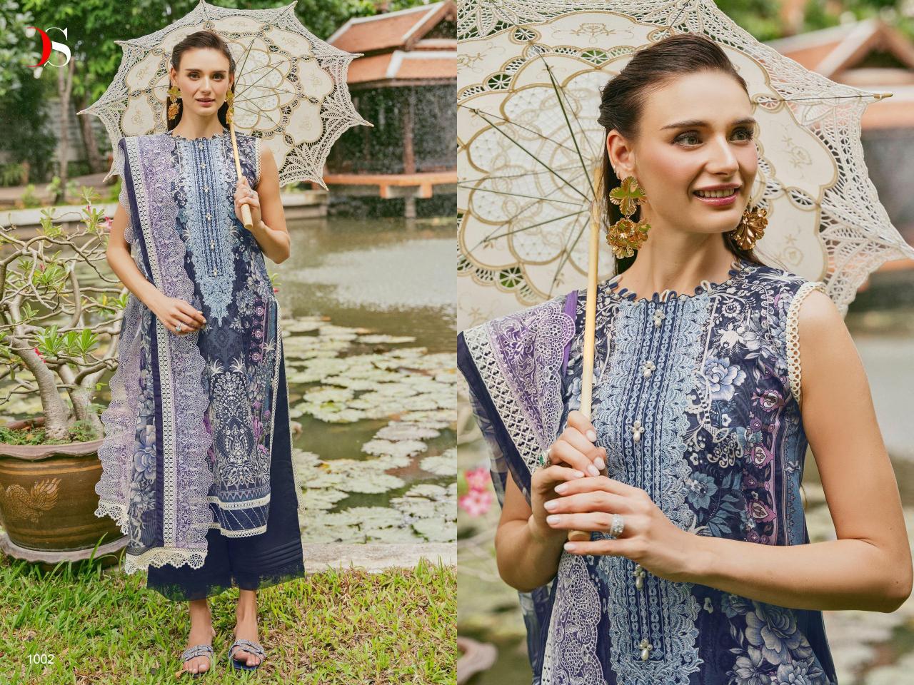 Deepsy Jade Needle Wonder 24 Vol 2 Cotton Dupatta Pakistani Suits Wholesale Catalog