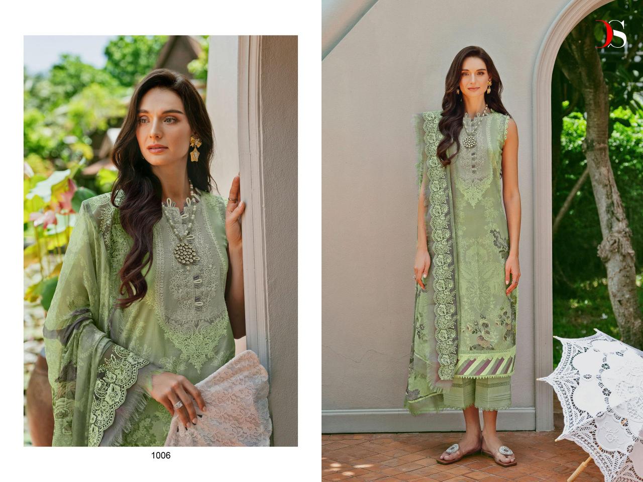 Deepsy Jade Needle Wonder 24 Vol 2 Cotton Dupatta Pakistani Suits Wholesale Catalog