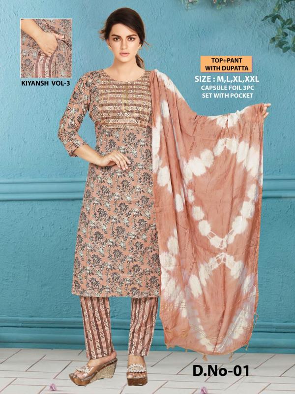 FASHION TALK KIYANSH Vol 3 Kurti Wholesale Catalog