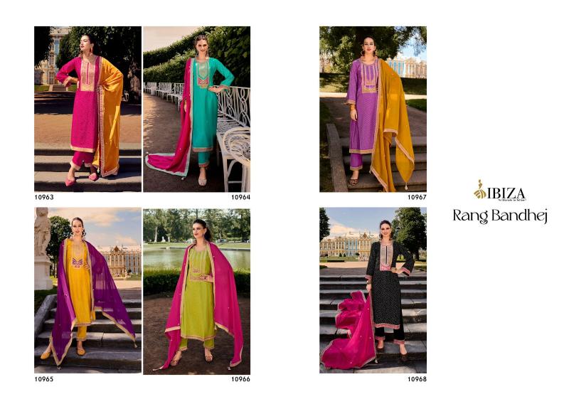 Ibiza Rang Bandhej Digital Printed Salwar Kameez Wholesale Catalog