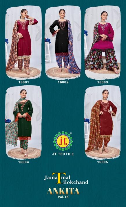 Jt Ankita Vol 16 Rayon Fancy Dress Material Wholesale catalog