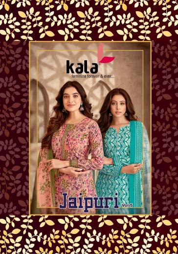 Kala Jaipuri Vol-5 – Kurti Pant With Dupatta - Wholesale Catalog