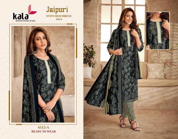 Kala Jaipuri Vol-5 – Kurti Pant With Dupatta - Wholesale Catalog