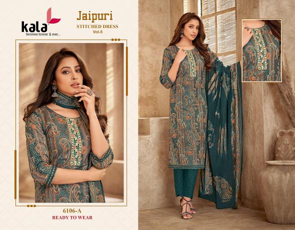 Kala Jaipuri Vol-5 – Kurti Pant With Dupatta - Wholesale Catalog