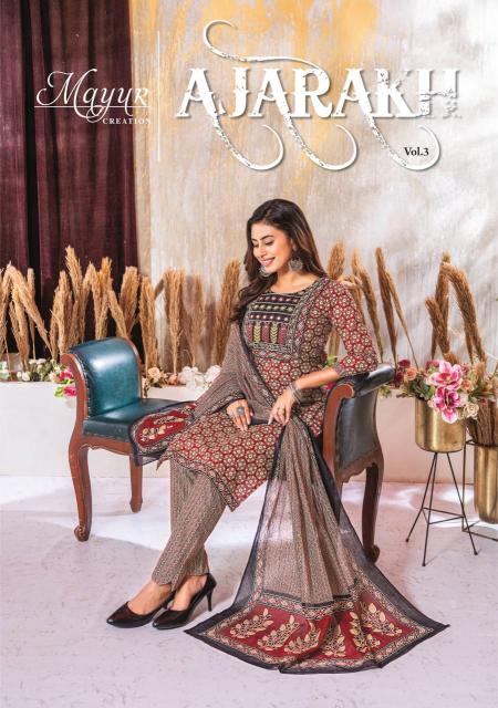 Mayur Ajarakh Vol-3 – Kurti Pant With Dupatta - Wholesale Catalog