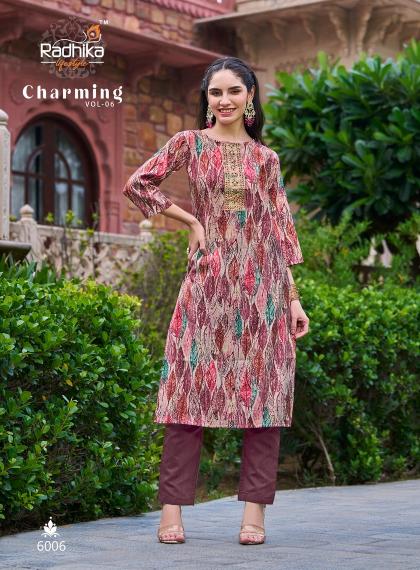 Radhika Lifestyle Charming Vol-6 – Straight Kurtis - Wholesale Catalog