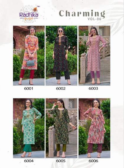 Radhika Lifestyle Charming Vol-6 – Straight Kurtis - Wholesale Catalog