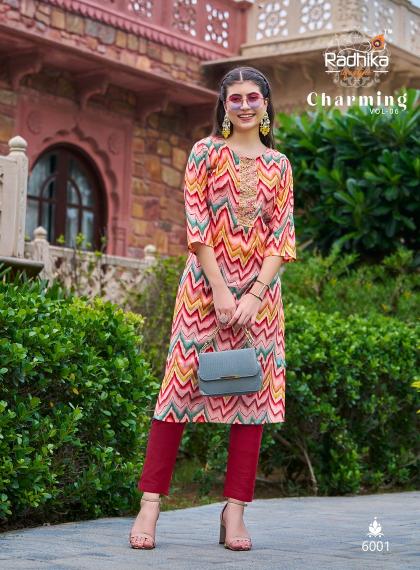 Radhika Lifestyle Charming Vol-6 – Straight Kurtis - Wholesale Catalog