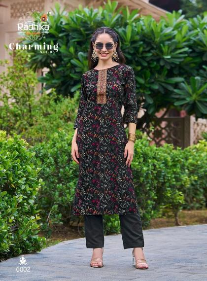 Radhika Lifestyle Charming Vol-6 – Straight Kurtis - Wholesale Catalog