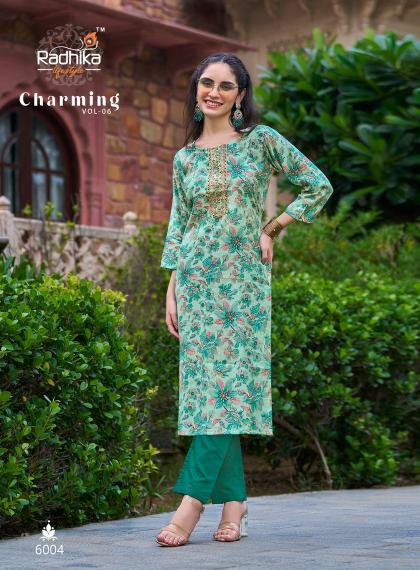 Radhika Lifestyle Charming Vol-6 – Straight Kurtis - Wholesale Catalog