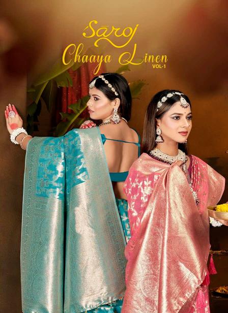 Saroj Chaaya linen vol.1 50*600 Silk saree in surat with price wholesale