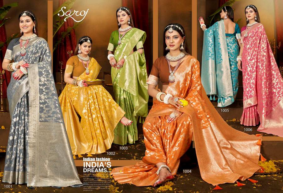 Saroj Chaaya linen vol.1 50*600 Silk saree in surat with price wholesale