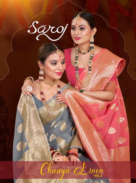 Saroj Chaaya linen vol.2 50*600 Silk saree in surat with price wholesale