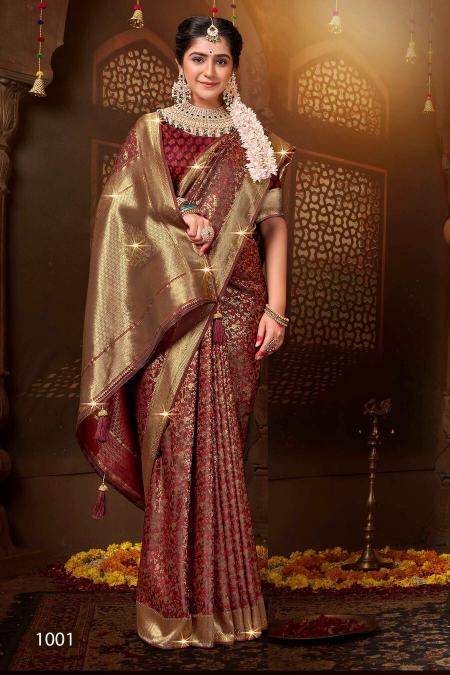 Saroj Mehar Swarovski satin silk saree in surat with price wholesale