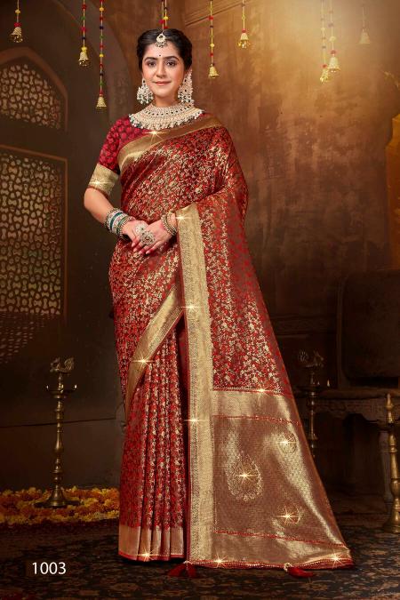 Saroj Mehar Swarovski satin silk saree in surat with price wholesale