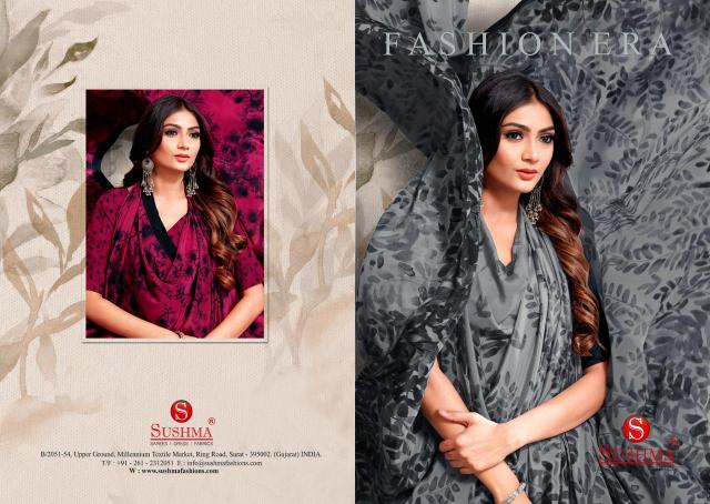 Sushma Fashion Era crape sarees Wholesale Catalog